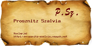 Prosznitz Szalvia névjegykártya
